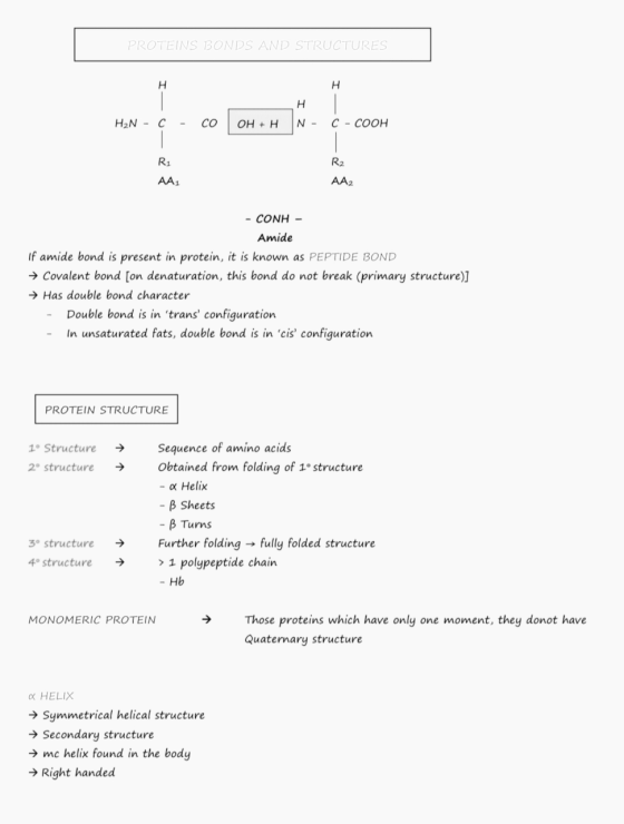 PROTEINS BONDS AND STRUCTURES H H H H2N - C со OH + H N- с - соон | R R2 АА. AA2 - CONH - Amide If amide bond is present in p