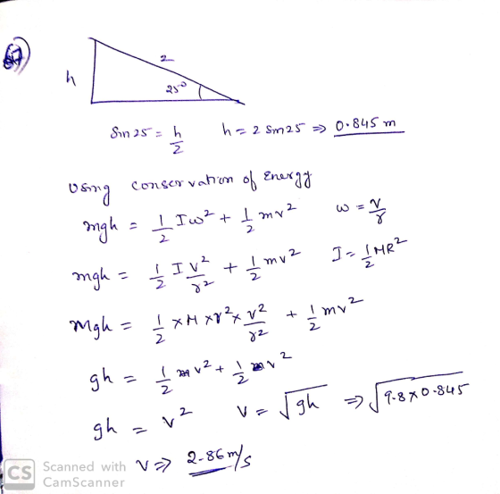 Sn 2sh h 2 Sm25 0-845 m Conser vahun o Enax w=V 2 mgh I-IHR mv 2 Mgh = my2 zl gh 2 2 gh gh 7-8x0-845 CS Scanned with V 2-86 1