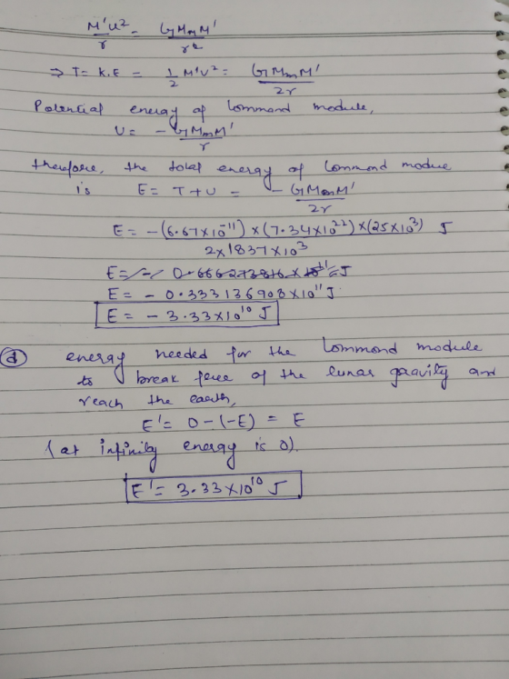 Muz MM STK E - 27 medule Polertial Usmmand eegd of lonnmd modue N_ G1MeM theefore tolat the Is E- T+U. 人て -(6.61x10) x(7.2