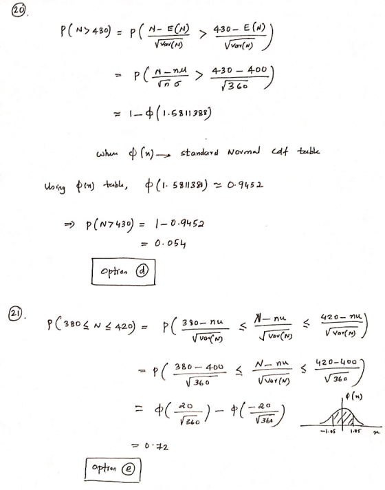 20 P ( N-E(N) 4-30-E (4) = > 4-30- 400 1.S3 1138 I. 58113»i) ~ O.9452 → p(N7430)= 1-0.945ユ 21 380-N-420) 390- nu VO Vav(N) P