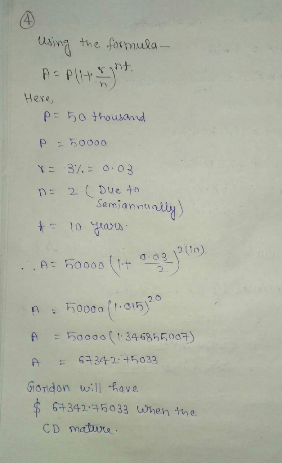 0ina the formula N Here P= 50thousand P 50000 Y37.= 0. 03 2 Due t0 Semiannually 2(0) a.03 AE 50000 1-t 2 = b0000f1.a15)20 =50