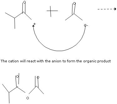 The cation will react with the anion to form the organic product
