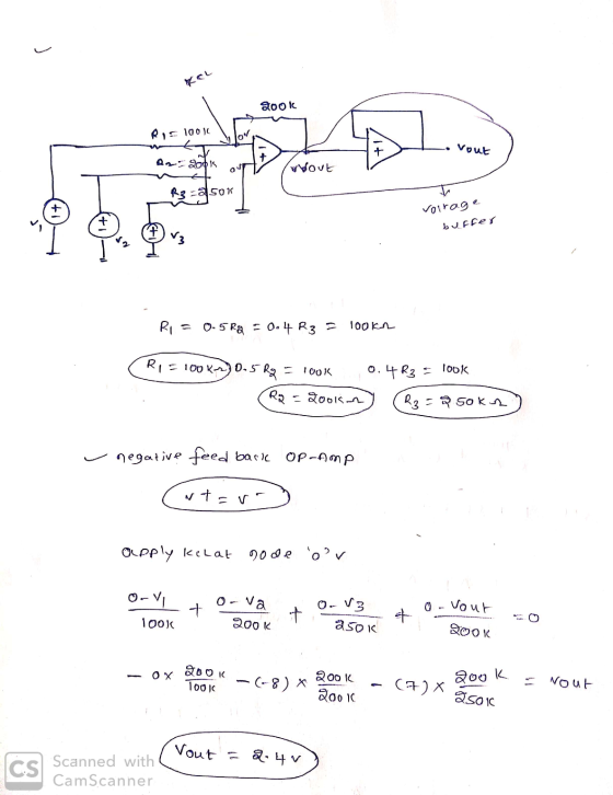 και Xook R, 10016 Vout Vout R3=9 son vorrage buffer Ri = 0.5kg = 0.4 R3 = 100kn (RIS 100K) 0.5 Rg = 100% R2 = 2006 0.44R3 = 1