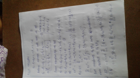 ols estimates ! Yi Pit Byx 2; + P ₂ X 31 tu taking alacage on bath Entes we get 4 P, & Py xj + Pg lg tuj - 2 / where yizy-y F