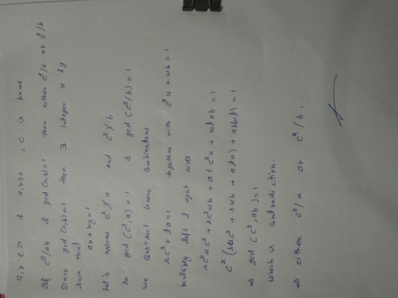ab € 21 a, b70 , с bime of lab ged Carb) 21 then either or å lb e la a dy Since ged Ca, b) al then 3 integer such that ant by