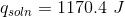 q_{soln}= 1170.4 \ J