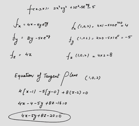 fer.y.t): 2x++y+ 2z+se*4 5 fo (1,0,2), 4x)=58024 tx=4*- syety ty = 2y - sxe* te = 42 102) - 2x0-5xle = -5 0,2) = 4x2=8 Equati