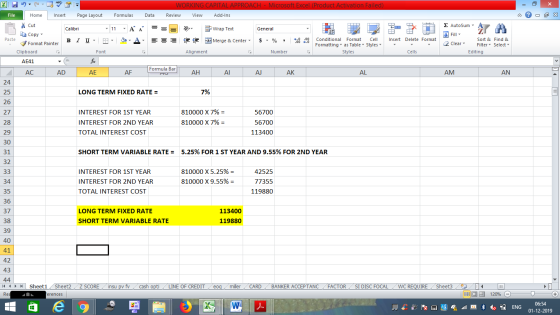 - 2x Σ AutoSum : A Fill 2 Sort & m Find & Insert Delete Format Clear Filter Editing Select Cells WORKING CAPITAL APPROACH - M