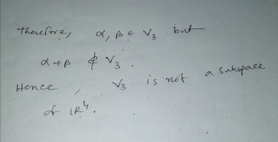 Therefore, but X, BE V₂ x + ß & No Subspace V3 is not Hence / of 1RY,