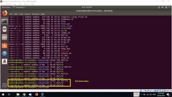 ubuntu17 (fresh) [Running)- Oracle VM VirtualBox File Machine View Input Devices Help Activities Terminal Sat 10:50 madhav@ma