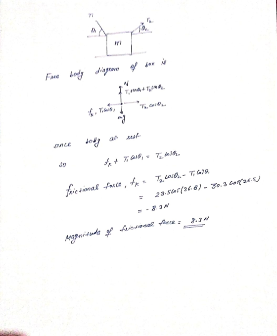 of box is diagram Free body Txin01, me Face Ti Canto 6.6.10. since body at rest so fpt Ti caso, - T, 1930s. fovic tional forc