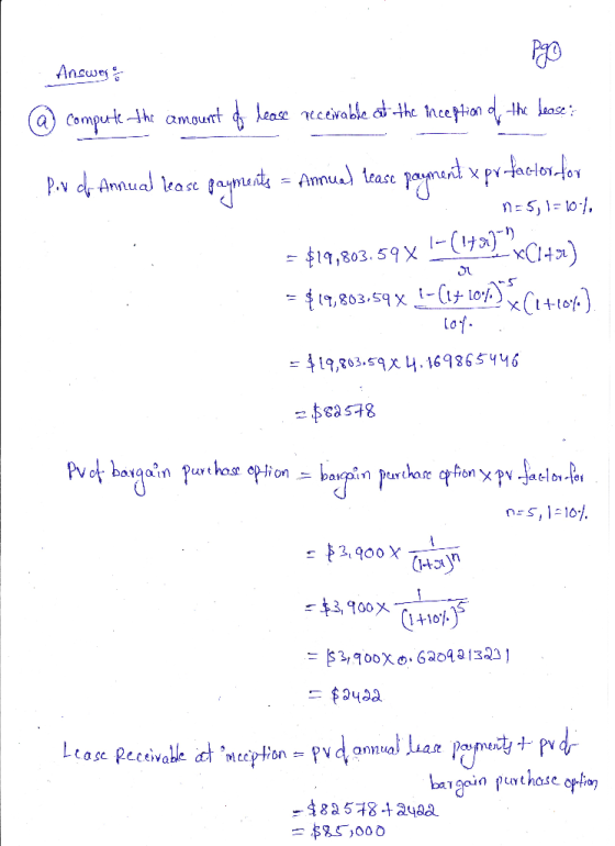 Answey Aease eceiable at-the nceftion dhe ase a Computh amount tase poyme x ptetoster nS,1- 10 (1C Amou P.v de Annual teace a