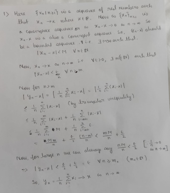 » Here xn Inxif us a sequence of real numbers such that an x where xER. Now as {xenins, uo a convergence sequence or as xn-X