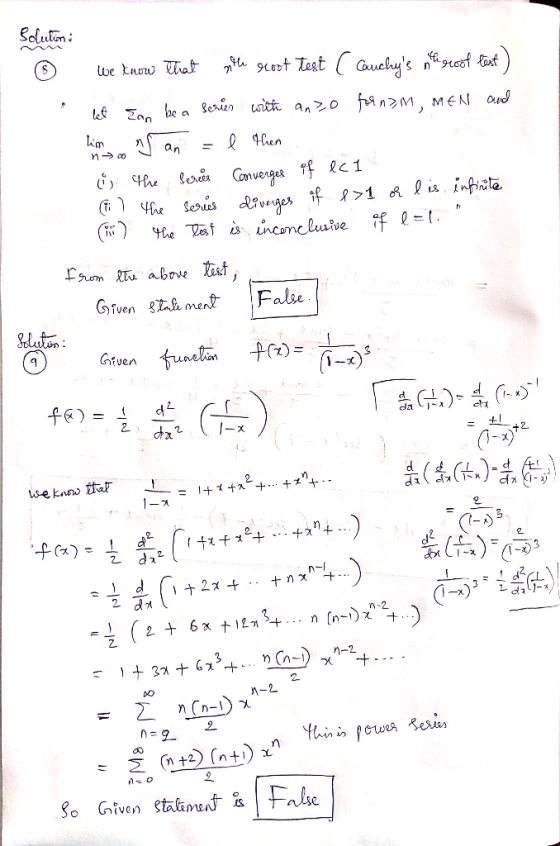 solution: lim n>00 ng an We know that othe scoot test (Cauchys not a proof test) let Ean be a series with anzo for naM, MEN