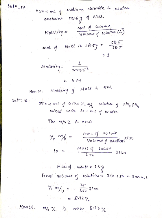 toduu m chlonde in water contauns Mol Solume toution (L) Molarity Volume mol molanity 5 M 5M. Molarih Nqu Hen Sol 25 o .0 so