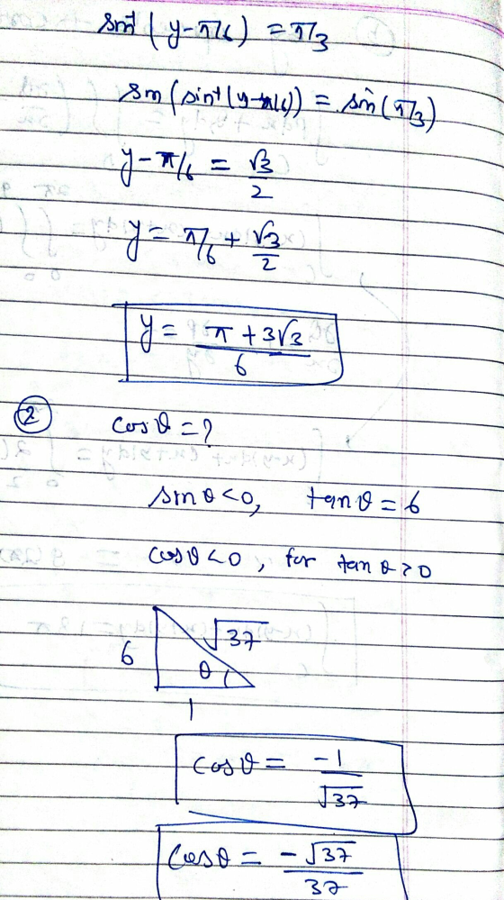 Sot (y-74) 273 Sm (pint lytalet) sm (173) y=74 B 2 y = 7+ 2 y = x+3/3 6 coso = 2 smoco, tanv=6 CasoLo , for tan oto 37 6 ox t
