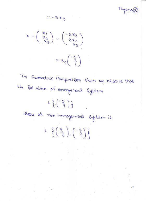 Pageno *- *:) -(523) In Geometric Comparison then we observe that the solution of Homogenous system Where as mon homogenious
