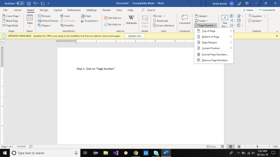 AutoSave Of H o : Document1 - Compatibility Mode - Word Arnav Kumar AKA - O X Share Comments TT Equation Symbol Table Comment