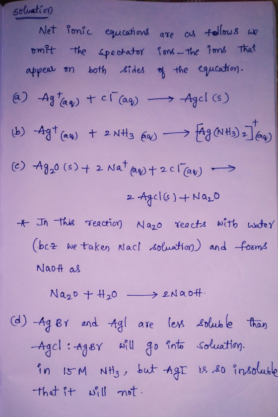 soluation Net ionic equications are as follows we omit the spectator Pons - the ions that appear on both sides of the equcati