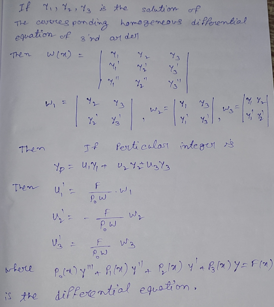 If Yi T 7 is the solution of The coveresponding homogeneous differential equation of sind an der Then W[n) = fr 72 Yg 7, W2