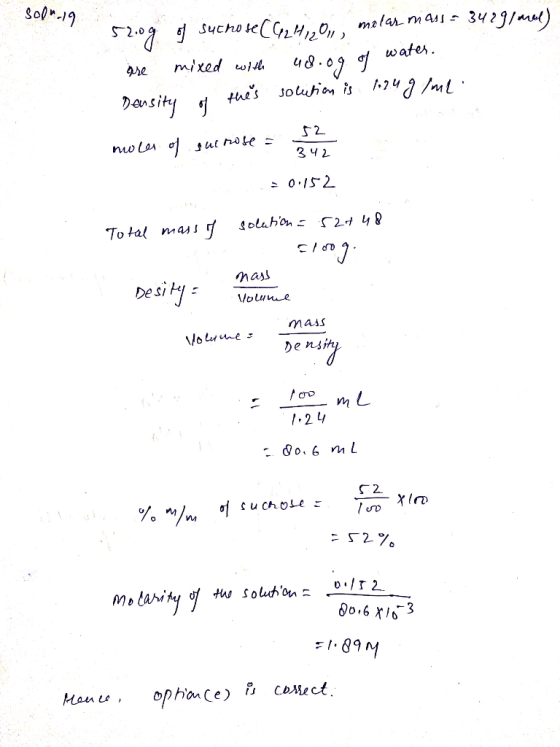 Sol-19 342j/) malar ma «СGHe0ns wates u8.0 mixed wjt re thes Jouhon is Dansity f 2 gut nose mo La 3 42 0.152 To tal mass ola