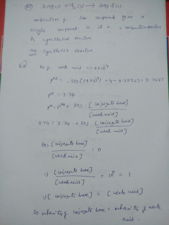 a) 2.Ag) + () combination of his single comprend so of synthesis reaction Ang syntheid reaction 249 dpcs) compounds gice a it