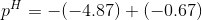 pH = -(-4.87)+(-0.67)