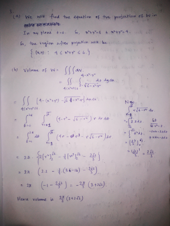 (a) We will find the equation of the projection of win poday wortunate In my plane 20. So, x+y=6 anty=4 out at So, the region