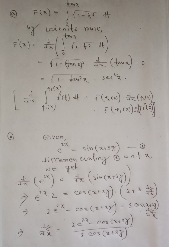 faux fans d 4 ) da F(x) = rita at by Leibnitz sure, F(x) rita at (Hanus Ix (fans) - (- Hansx seex. 1:() $(4) df = f(f(x)). $