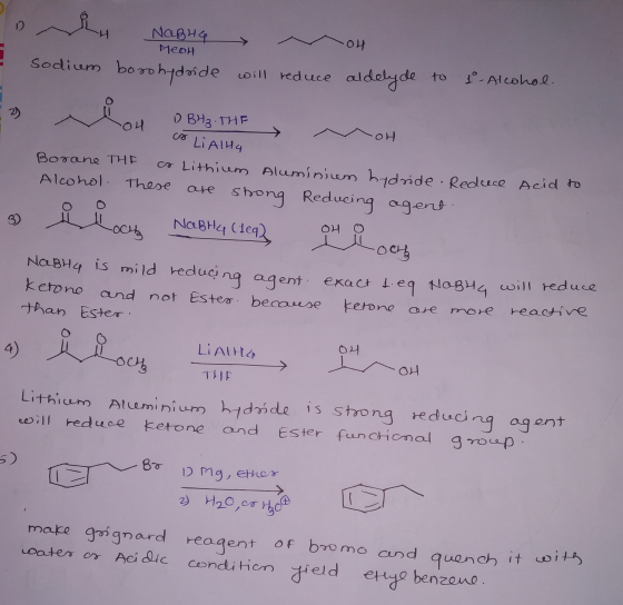 Tode NaBH4 Nabha n MeoH - Sodium borohydride will reduce -04 OH aldelyde to 1 - Alcohol. 3 lion DBHS. THE 04 DB4₃. THE cx LiA