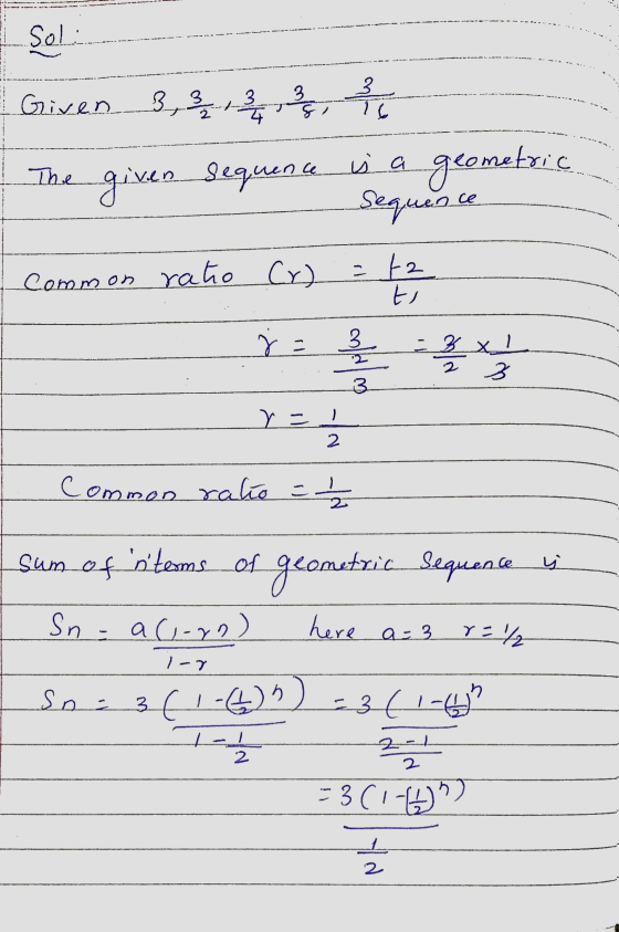 Soli Given 3,3 3 4 3 8 3 TE ometric geom The given sequence is a Sequence Common ratio Cr) =ta t j = 3 2 2 x = 8x/ 3 3 y = 2