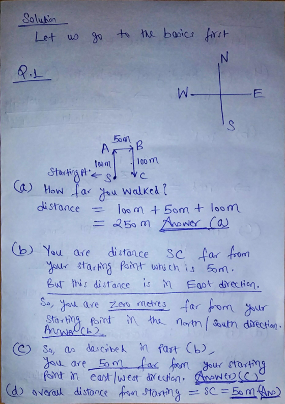 goluben 00 nm l00 m tar distance = loom t-born + 100ml o You are distaace SC far tom star Pant uwhi ch is 5om But this distaace isM East directien S, Jeu are Zea meres far fomur