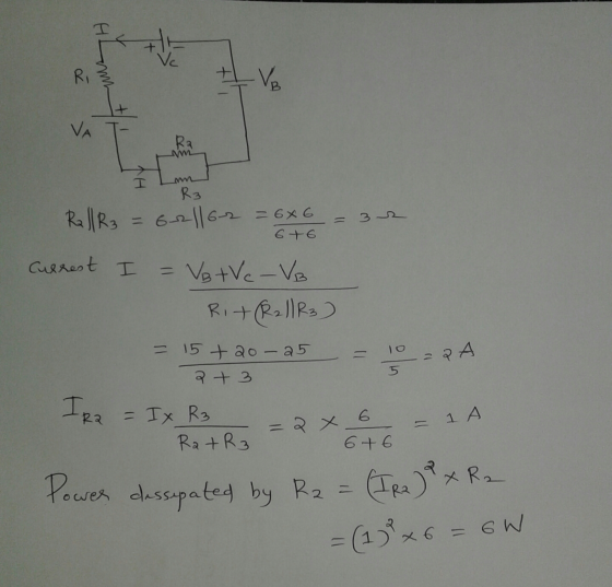 Vc Riž I VB VA Ra TH R3 RallR₃ 622116-2 = 666 6+6 Currest I = VB+Vc-VB Rit (R2/1R3) = 15 + 20-25 2 + 3 = 2A G Ira 6 1 A - IX