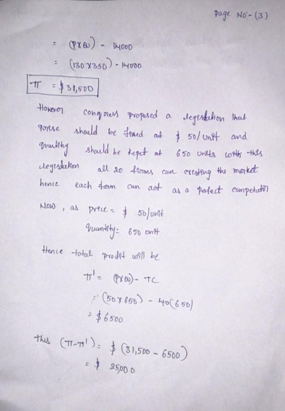 Page No - (3) & CPX ) - 14000 = (130X350) - 1000 T = $31,500 Nevol congress proposed a degustation that qorrse should be form