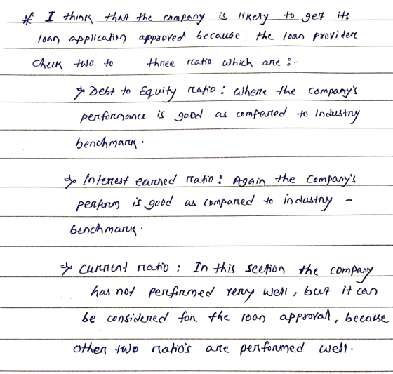 # I think that the company is likery loan application approved because the to loan get its provider Check two to three ratio