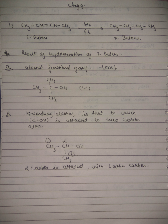 A1 m- Busans. CH (C-OY) İA attaclwol to two carbon asom CH3-CH-OH CH
