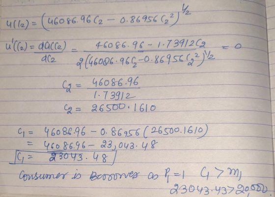 41(2) = (46086.96C2 – 0.869566252 ul(e) = dacce) - 46086.96 - 1.7391262 dc2 2 (96086.966-0.86956632) / 46086.96 1.73912 C2 =