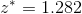 z^*=1.282