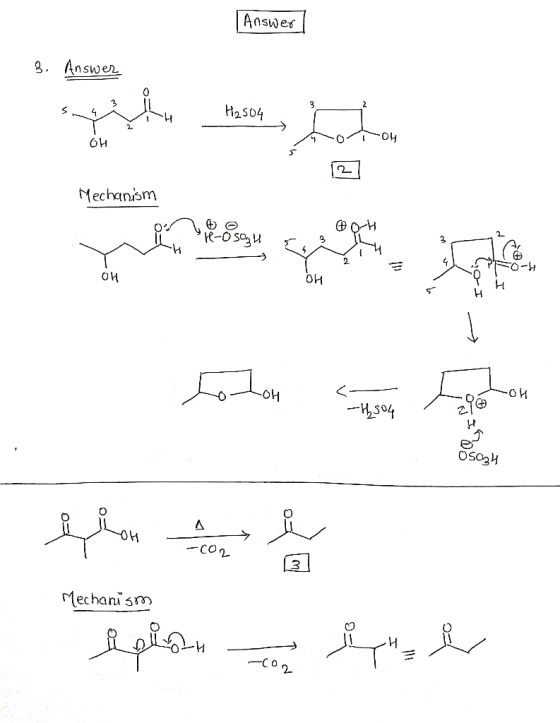 Arease Answer 8. Answer ها ماء 0 Mechanism -2 وا لاووو - ، ان ايس 0 0E بان HS- Osazh - CO. بیان - ملهم با وامل Mechanisms