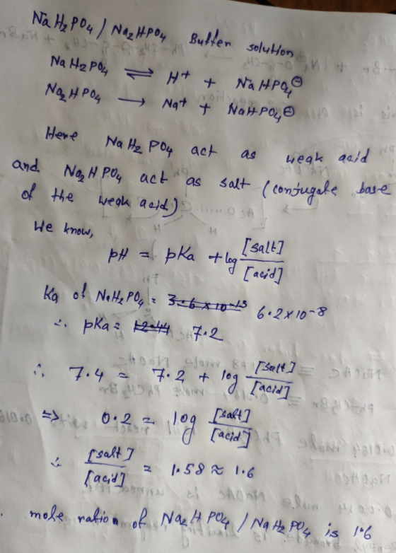 Na H₂PO4) Na 2 HPO4 Butter solution CH + Na H₂PO4 No HP04 H+ + 8+ NaHPGO - → Nat & NaHPO 40 jai sin Here Natte Pou act and Na