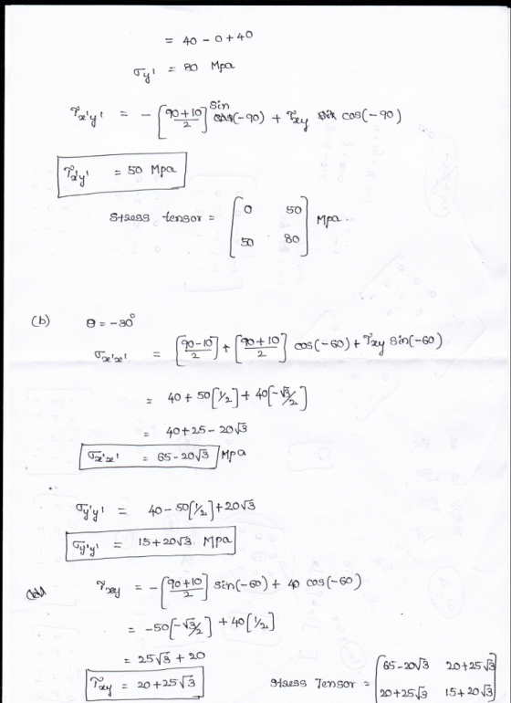 = 40-0+4 Scn 50 50 80 cos(-Go+ 40十25-2048 Tyl = 15+2013 MPa 65-03 20+25 SissG Tensor a 20 +25 54 203