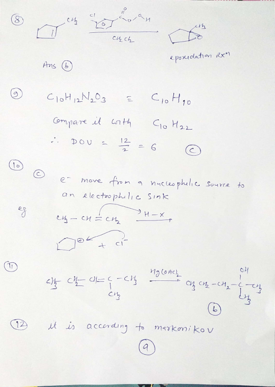 Cy ch e poridation Rx As (b CloH 12N203 Commare it nt 12 DOU 10 move on nuceo phulic Sourre to an klectauphlic Sink H-X 4CiC