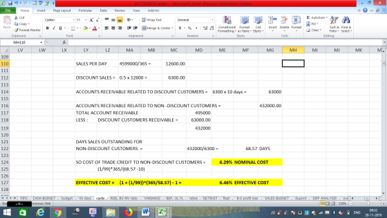 ACCOUNTS latest - Microsoft Excel (Product Activation Failed) File Home Insert Page Layout Formulas Data Review View Add-Ins