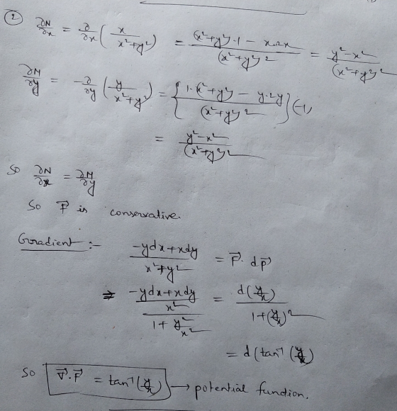 loped - Sho SERIE So is conservative Goradient : yourndy x+ye – P. do Žydurendy = d . ity 142 P.P = tant la =d(tant (4) pot