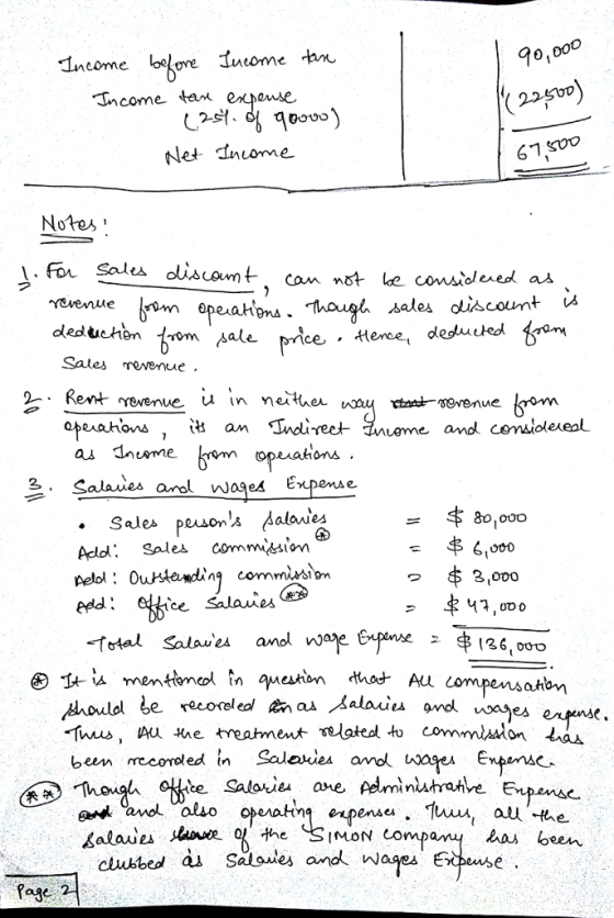 o,000 Income tan experse 22 SUD Net Inuome Notes ded uchen tom sale pnce Sales mevenue. 2-. Rent revenue凵in neither erenue g