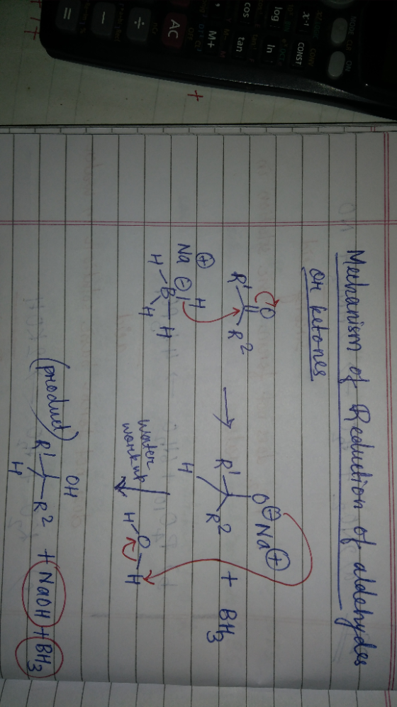 CODECIMON Mechanism of Reeluetion of aldehydes On ketones X4 CONST log in cos tan RR² → R 2 / + Both M+ Na AC a Water work nk