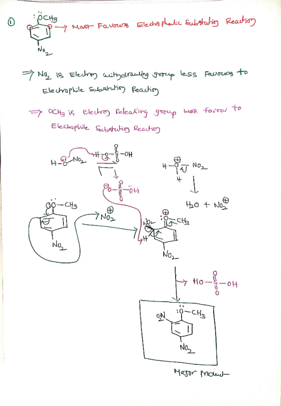 фсня p o Mast Favours Elecho pheulie Sebstation Reaction Favours to 7 No, is Electron withdrauling group less Electrophile su