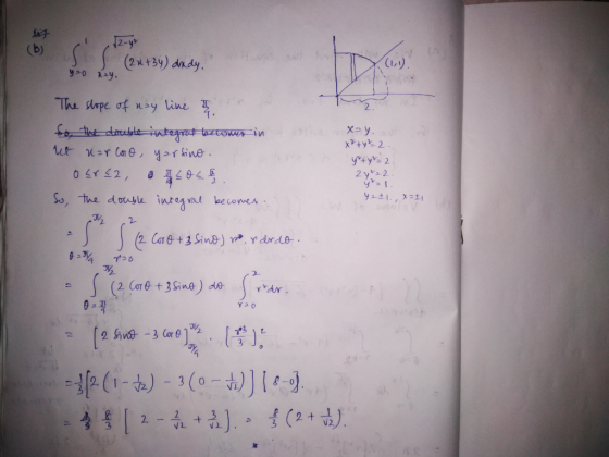 fo is 12-yv f (24+34) dady. Non V yo nay. the xay aut The slope of nay line . so, the double integral becomes in ut uar loro,
