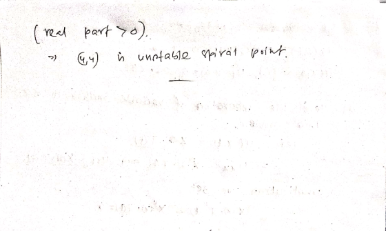 (real part o). (4) unstable spivat point.