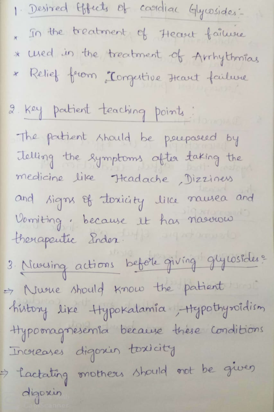 1 l Desired Effects of cardiac Glycosides: In the treatment of Heart failure * used in the treatment of Arrhythmias * Relief